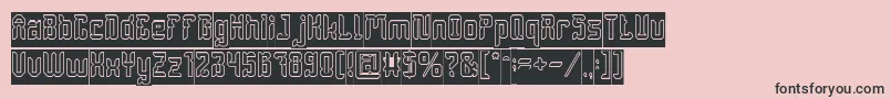 DayakShieldHollowInverse Font – Black Fonts on Pink Background