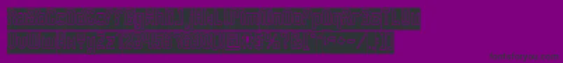 DayakShieldHollowInverse-Schriftart – Schwarze Schriften auf violettem Hintergrund