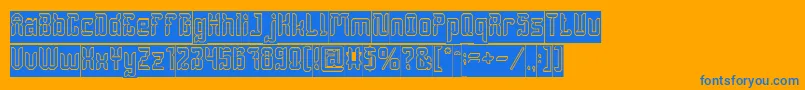 DayakShieldHollowInverse Font – Blue Fonts on Orange Background