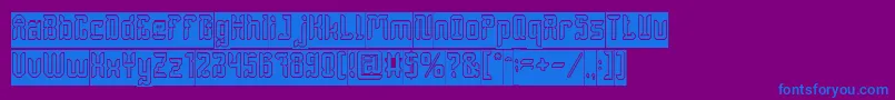 DayakShieldHollowInverse Font – Blue Fonts on Purple Background