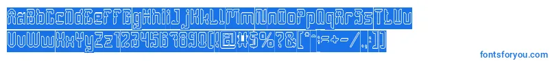 DayakShieldHollowInverse Font – Blue Fonts on White Background