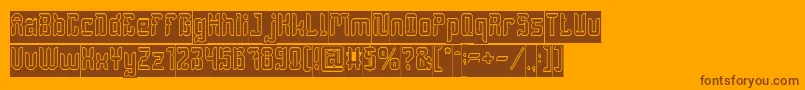 DayakShieldHollowInverse Font – Brown Fonts on Orange Background