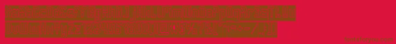 DayakShieldHollowInverse Font – Brown Fonts on Red Background