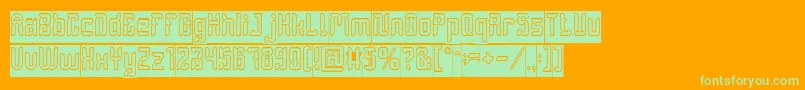 DayakShieldHollowInverse Font – Green Fonts on Orange Background