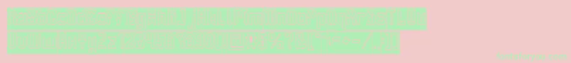 DayakShieldHollowInverse Font – Green Fonts on Pink Background