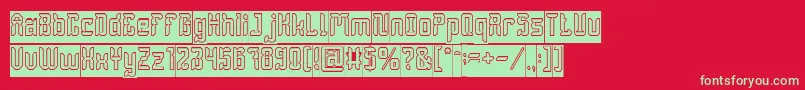 DayakShieldHollowInverse Font – Green Fonts on Red Background
