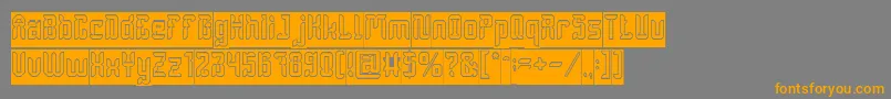 DayakShieldHollowInverse Font – Orange Fonts on Gray Background