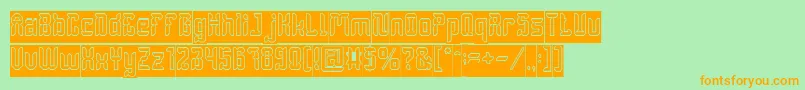 DayakShieldHollowInverse Font – Orange Fonts on Green Background