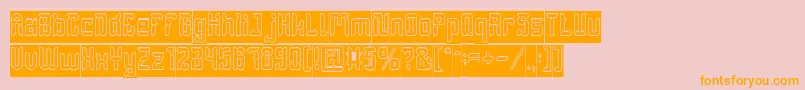 DayakShieldHollowInverse Font – Orange Fonts on Pink Background