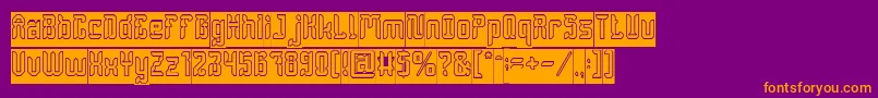 DayakShieldHollowInverse Font – Orange Fonts on Purple Background