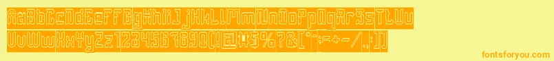 DayakShieldHollowInverse Font – Orange Fonts on Yellow Background