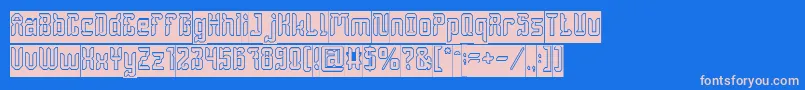 DayakShieldHollowInverse Font – Pink Fonts on Blue Background