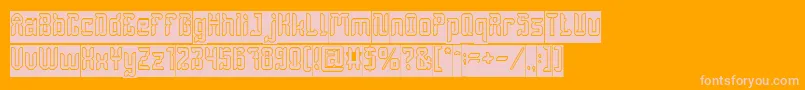 DayakShieldHollowInverse Font – Pink Fonts on Orange Background