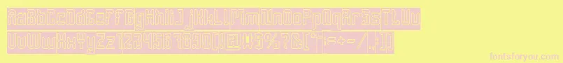 DayakShieldHollowInverse Font – Pink Fonts on Yellow Background