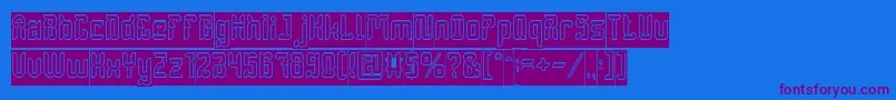 DayakShieldHollowInverse Font – Purple Fonts on Blue Background