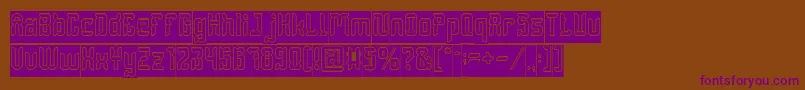 DayakShieldHollowInverse Font – Purple Fonts on Brown Background