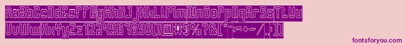 DayakShieldHollowInverse-Schriftart – Violette Schriften auf rosa Hintergrund