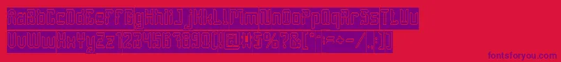 DayakShieldHollowInverse Font – Purple Fonts on Red Background