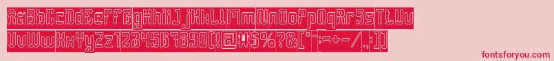 DayakShieldHollowInverse Font – Red Fonts on Pink Background