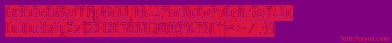 DayakShieldHollowInverse Font – Red Fonts on Purple Background