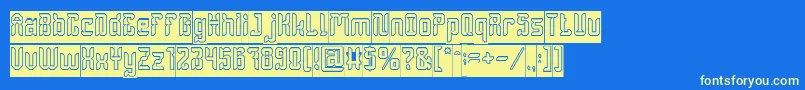 DayakShieldHollowInverse Font – Yellow Fonts on Blue Background