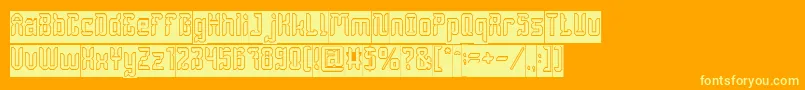 DayakShieldHollowInverse Font – Yellow Fonts on Orange Background