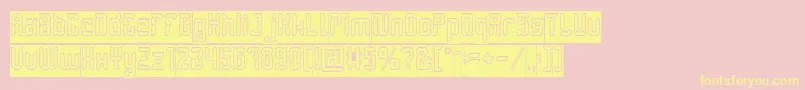 DayakShieldHollowInverse Font – Yellow Fonts on Pink Background