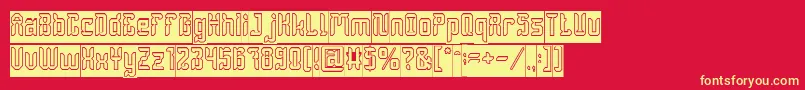 DayakShieldHollowInverse Font – Yellow Fonts on Red Background