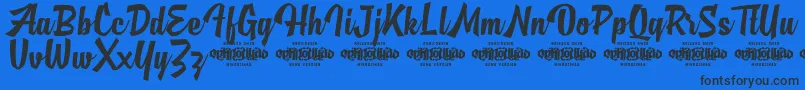 Шрифт MjAlghifariDemo – чёрные шрифты на синем фоне