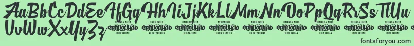 MjAlghifariDemo-fontti – mustat fontit vihreällä taustalla