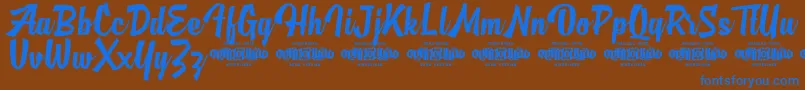 Шрифт MjAlghifariDemo – синие шрифты на коричневом фоне