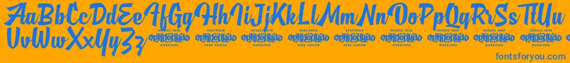 MjAlghifariDemo Font – Blue Fonts on Orange Background