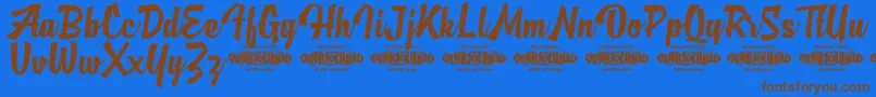 MjAlghifariDemo Font – Brown Fonts on Blue Background