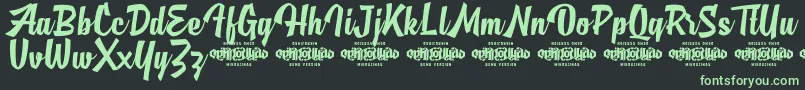 MjAlghifariDemo-fontti – vihreät fontit mustalla taustalla