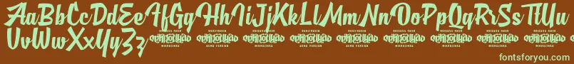 MjAlghifariDemo Font – Green Fonts on Brown Background