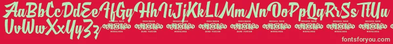 MjAlghifariDemo Font – Green Fonts on Red Background