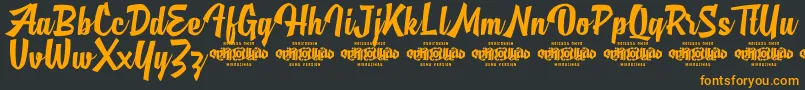 MjAlghifariDemo Font – Orange Fonts on Black Background