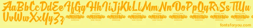 MjAlghifariDemo Font – Orange Fonts on Yellow Background