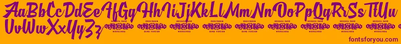 MjAlghifariDemo Font – Purple Fonts on Orange Background