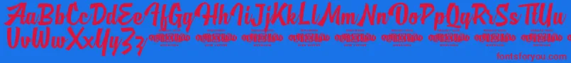 MjAlghifariDemo Font – Red Fonts on Blue Background