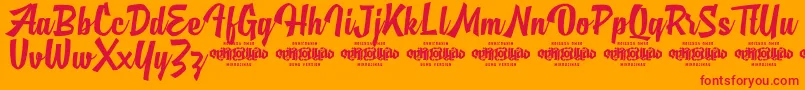 MjAlghifariDemo Font – Red Fonts on Orange Background