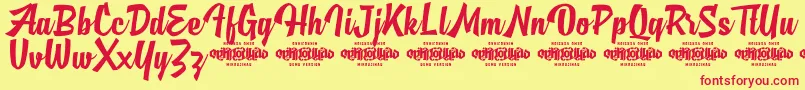 MjAlghifariDemo Font – Red Fonts on Yellow Background