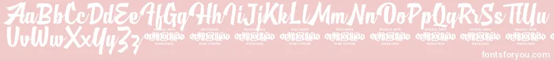MjAlghifariDemo-fontti – valkoiset fontit vaaleanpunaisella taustalla