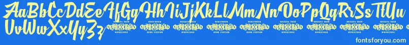 MjAlghifariDemo Font – Yellow Fonts on Blue Background