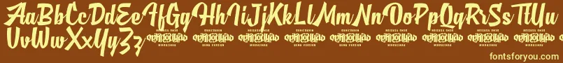 MjAlghifariDemo Font – Yellow Fonts on Brown Background