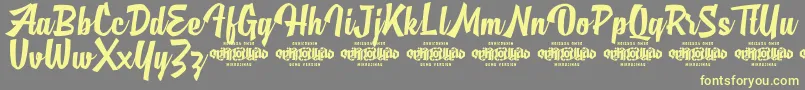 MjAlghifariDemo Font – Yellow Fonts on Gray Background