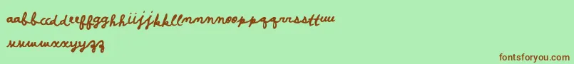 Posterscriptb Font – Brown Fonts on Green Background