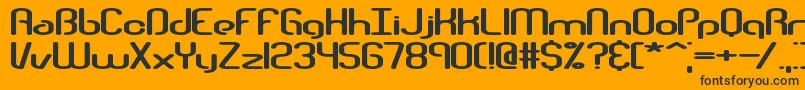 Telephas-fontti – mustat fontit oranssilla taustalla