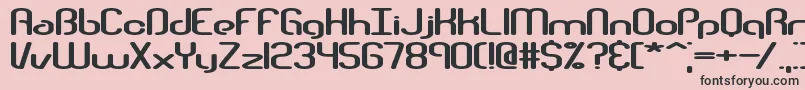 フォントTelephas – ピンクの背景に黒い文字