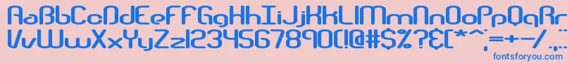 Telephas-Schriftart – Blaue Schriften auf rosa Hintergrund